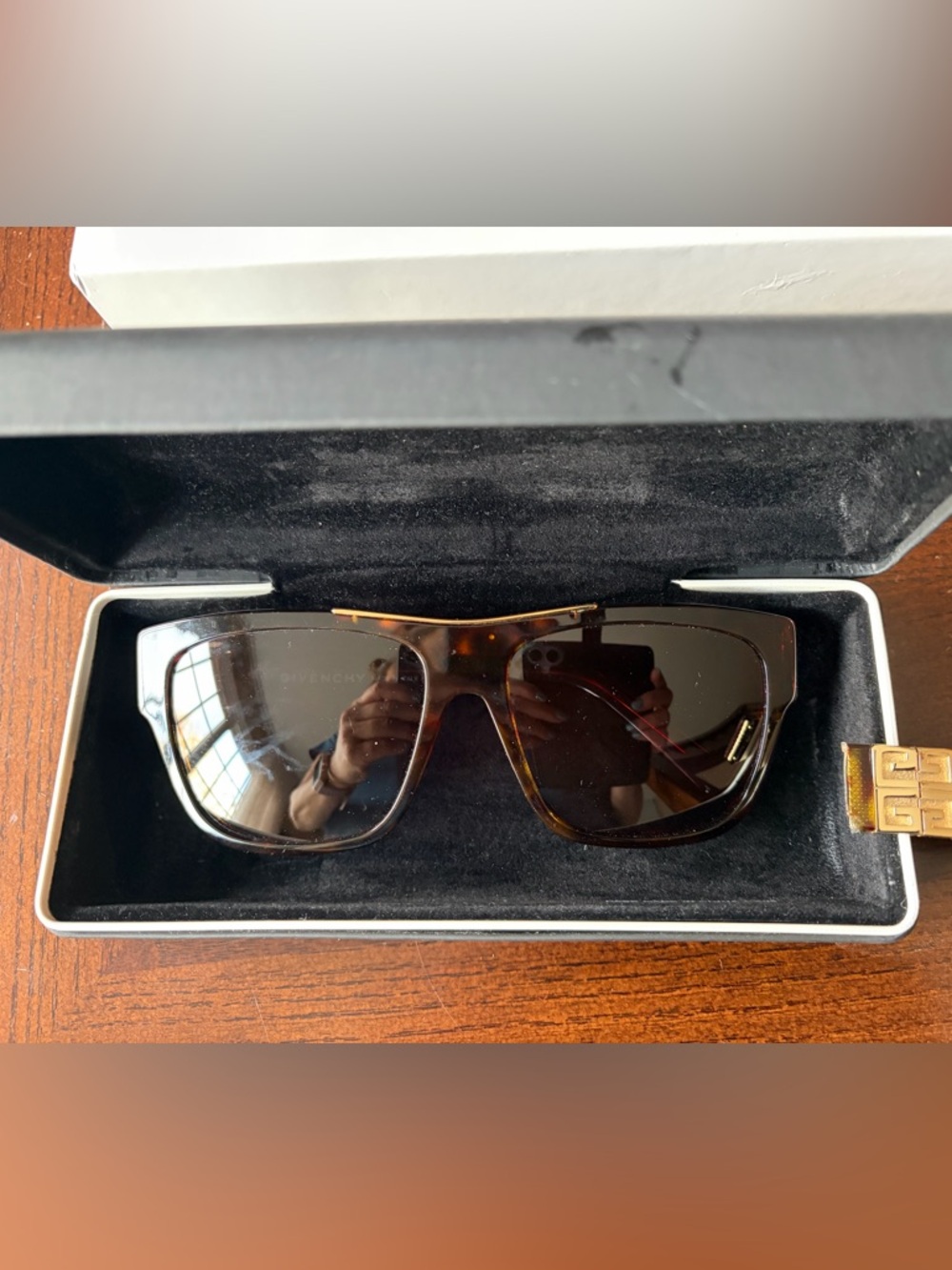 Givenchy Tortoiseshell Shield Sunglasses with Brown Lenses